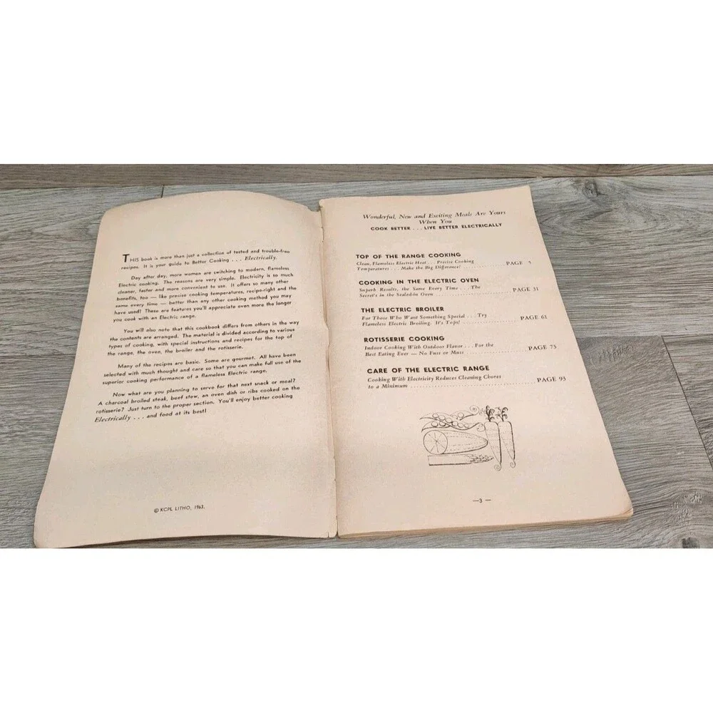 Vintage 1963 Know The Joy Of Better Cooking Electrically Edison Sault Electric